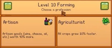 stardew valley artisan or agriculturist