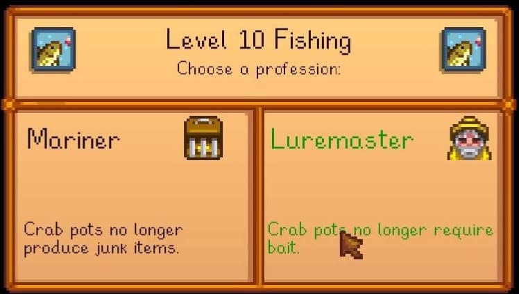 stardew valley mariner or luremaster